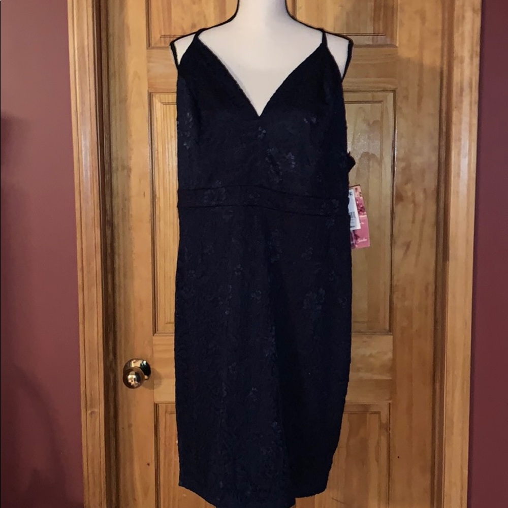 Emerald Sundae Blue Dress Sheath Lace Illusion 3X